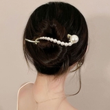 ホワイト | キラキラヘアピン クリップ 花 | shoppinggo