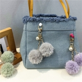 グレー | ポンポン ファーチャーム ふわふわ | shoppinggo