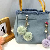グリーン | ポンポン ファーチャーム ふわふわ | shoppinggo