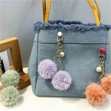 パープル | ポンポン ファーチャーム ふわふわ | shoppinggo