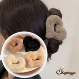 ヘアクリップ ハート ファー | shoppinggo | 詳細画像1 