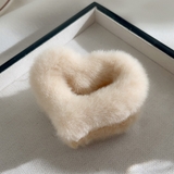 ベージュ | ヘアクリップ ハート ファー | shoppinggo