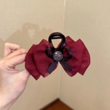 ワインレッド | リボンバレッタ 大きい リボンヘアアクセサリー | shoppinggo