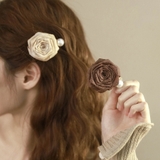 Aベージュ | ミニヘアクリップ 花 1個入り | shoppinggo