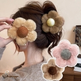 ヘアクリップ 花 ファー | shoppinggo | 詳細画像1 