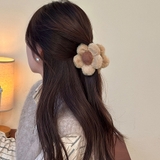 ベージュブラウン | ヘアクリップ 花 ファー | shoppinggo