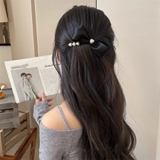リボンバレッタ パールヘアクリップ ヘアアクセ | shoppinggo | 詳細画像4 