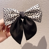 ホワイト | リボンバレッタ パールヘアクリップ 清楚 | shoppinggo