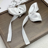 ホワイト | ヘアピン2個セット リボン ヘアアクセサリー | shoppinggo