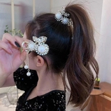 Aさくらんぼ | キラキラヘアクリップ はな ゆらゆらチェーン付き | shoppinggo