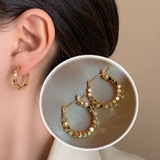 ゴールド | リングピアス フープピアス 小振りピアスリング ファッションピアス おしゃれ  | shoppinggo