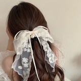 ベージュ | リボンバレッタ 大きい リボンヘアアクセサリー | shoppinggo