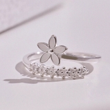 シルバー | 指輪 花デザイン オープンリング | shoppinggo