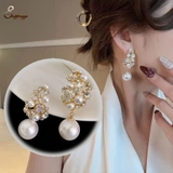 ピアス 揺れる パール レディース 人気アクセサリー キラキラ アシンメトリー | shoppinggo | 詳細画像1 