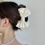 ホワイト | ヘアアクセサリー リポン ヘア爪 クランプ かわいい オシャレ 髪飾り | shoppinggo
