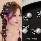 ホワイト | ミニヘアクリップ パール 10個入り | shoppinggo