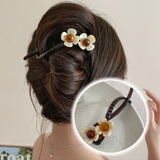 キャメル | キラキラクリップ 花 ヘア留め | shoppinggo