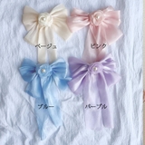 リボンバレッタ パールヘアクリップ ヘアアクセ | shoppinggo | 詳細画像2 