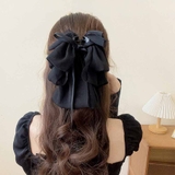 ブラック | リボンバレッタ ヘアアクセ ダブル | shoppinggo