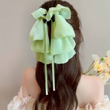 グリーン | リボンバレッタ ヘアアクセ ダブル | shoppinggo