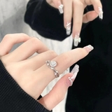 シルバー | 指輪 オープンリング ラインストーン | shoppinggo