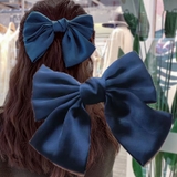 ネイビー | リボンヘアアクセサリー 髪飾り 大きい おしゃれ キッズ 大人 | shoppinggo