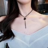 ブラック | ネックレス 星 フェイクパール アクセサリー 結婚式 | shoppinggo