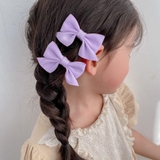 パープル | ヘアピン2個セット リボン ヘアアクセサリー | shoppinggo