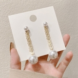 ゴールド | ロングパールピアス 揺れる | shoppinggo