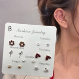 ピアスセット7ペア 曜日別 スタッドピアス[品番：JRKW0002656
