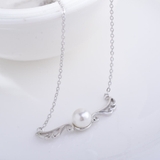 ネックレス パール チェーン 羽翼モチーフ シルバー アクセサリー 結婚式 | shoppinggo | 詳細画像3