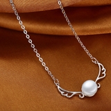 ネックレス パール チェーン 羽翼モチーフ シルバー アクセサリー 結婚式 | shoppinggo | 詳細画像7