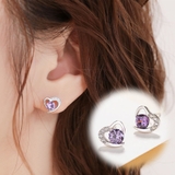 パープル | ピアス ハート スタッドピアス | shoppinggo