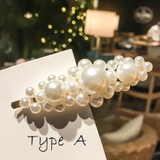 ホワイト*A | ヘアピン ヘアクリップ パールビーズヘアピン | shoppinggo