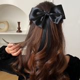 ブラック | リボンバレッタ 大きい リボンヘアアクセサリー | shoppinggo