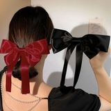 ワインレッド | リボンバレッタ 大きい リボンヘアアクセサリー | shoppinggo