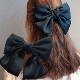ブラック | リボンヘアアクセサリー 髪飾り 大きい おしゃれ キッズ 大人 | shoppinggo