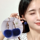 ブルー | ピアス ふんわり ポンポン | shoppinggo