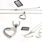 シルバーオープンハートにラインストーンのピュアハートネックレス SPST025 … | 腕時計アパレル雑貨小物のＳＰ  | 詳細画像2 