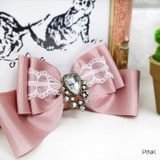 ピンク | 【7150】ハートビジューリボンブローチ	 | SneepDip