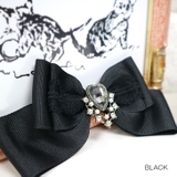 ブラック | 【7150】ハートビジューリボンブローチ	 | SneepDip