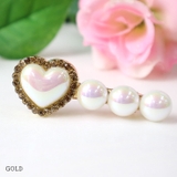 ゴールド | 【7155】ハート×パールヘアピン	 | SneepDip