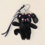 ブラック | 【7251】ゆるネコストラップチャーム	 | SneepDip