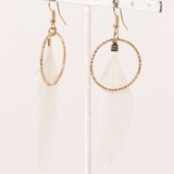 シロ | ゴールドフープ付フェザーピアス | SPIGA