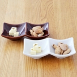 ホワイト スクエア二品皿 白い小皿 | TABLE WARE EAST | 詳細画像1 