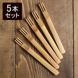 ナチュラル木製カトラリー（デザートピック） 5本セット（ハンドメイド）フォークセ… | EAST table | 詳細画像1 