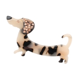 ３．べっ甲ベージュ | ヘアクリップ ダックスフンド 犬 | terracotta