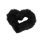 １．ブラック | ファー ヘアクリップ ハート | terracotta