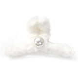 １０．ホワイト×パール | ヘアクリップ 大きめ ファー | terracotta