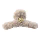 １４．モカ×ローズ | ヘアクリップ 大きめ ファー | terracotta